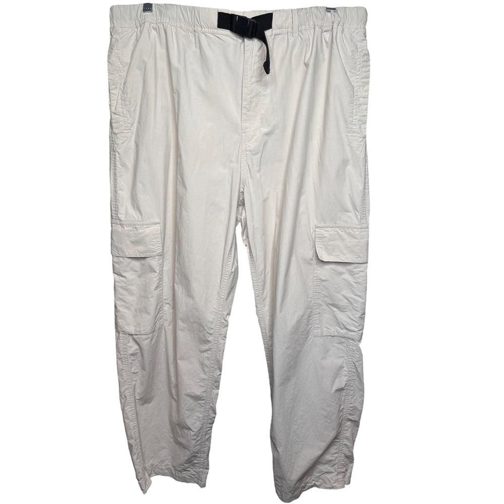 COS Mens Beige Cargo Pants 38R Belted Minimalist Utility Relaxed Tapered Hiking